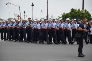 The Paris fire brigade is actually part of the military. As such, they are authorized to shoot at fires, should they fail to respond to dousing with water.